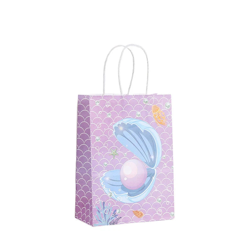 12Pcs Ocean Animal Theme Paper Gift Packing Bag Jellyfish Mermaid Shopping Candy Bag for Kids Birthday Baby Shower Party Decor