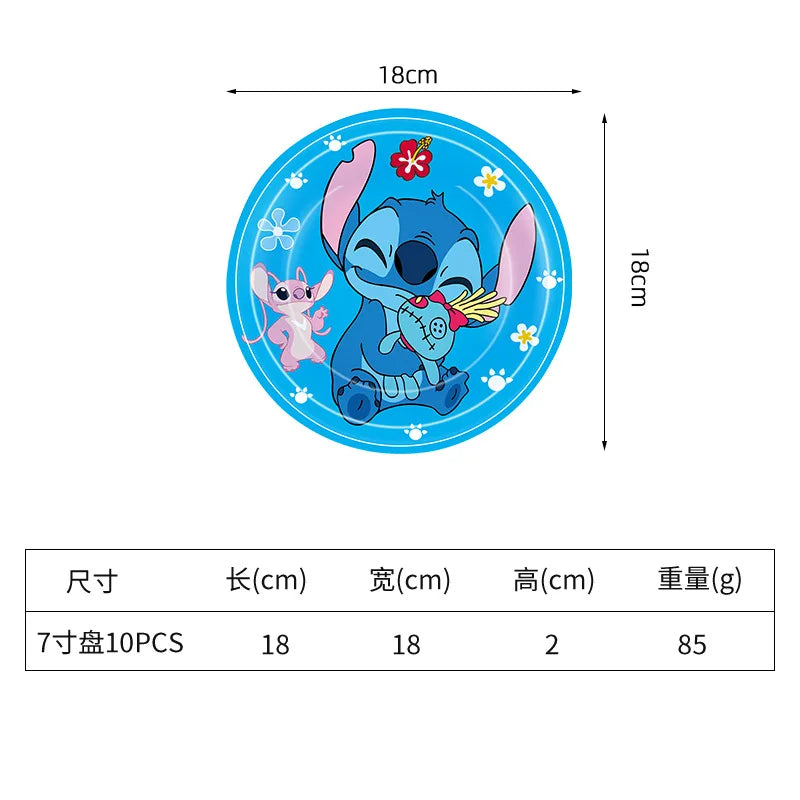 Lilo and Stitch Birthday Decorations Tableware Paper Cups Plate Napkins Cake Topper Balloons Birthday Decor Party Supplies Gift