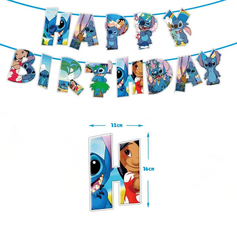 Lilo Stitch Party Supplies Paper Cup Plate Balloon Tablecloth Cake Toppers For Kid Boy Birthday Party Decoration Baby Shower