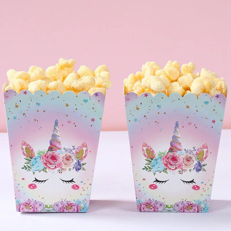 Rainbow Unicorn Handbag Candy Bag Happy 1st Birthday Party Decorations Kids Favors Gift Unicorn Box Baby Shower Girls Supplies