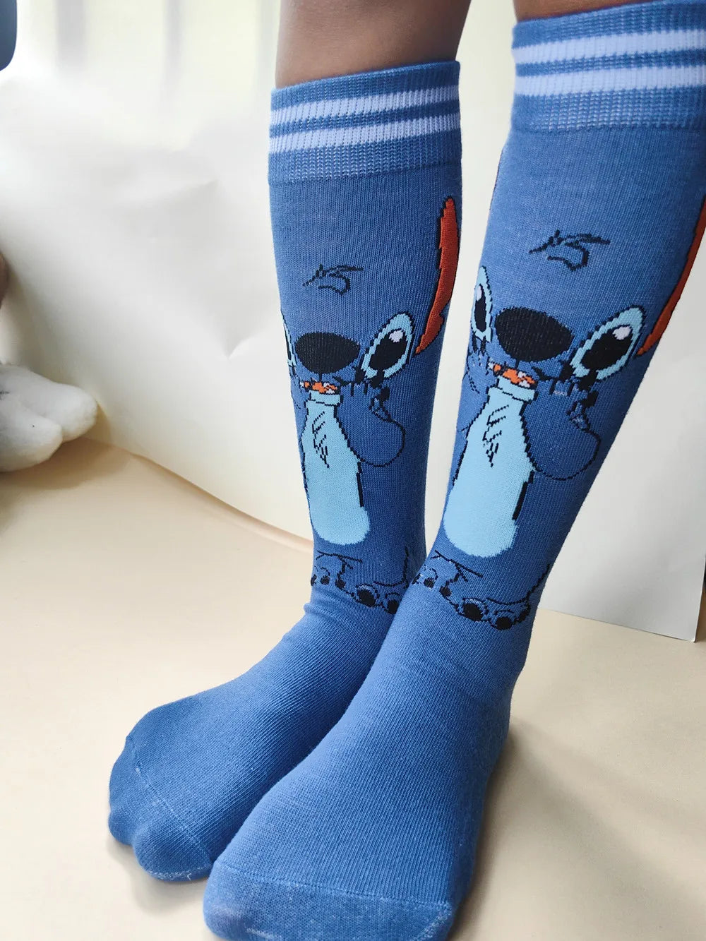 Diseny Stitch Cartoon Long Woman Socks Stitch Kawaii Men Socks Creative Skateboard socks Fashion knee-high Socks Size 37-45
