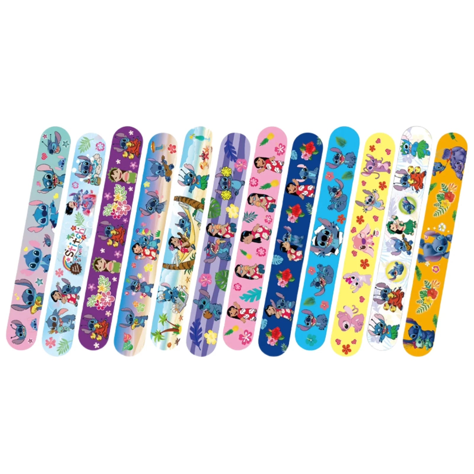 12PCS Lilo&Stitch Toys Stitch Bracelet Wristbands A Aariety Of Anime Doll Characters Children pat circle Educational Birthday Gi