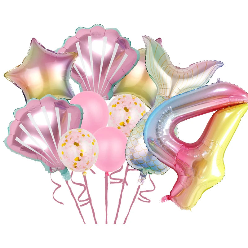 Mermaid Princes Birthday Party Decorations Disposable Tableware Gif Bag Foil Balloon Backdrop Decor Baby Shower Party Supplies