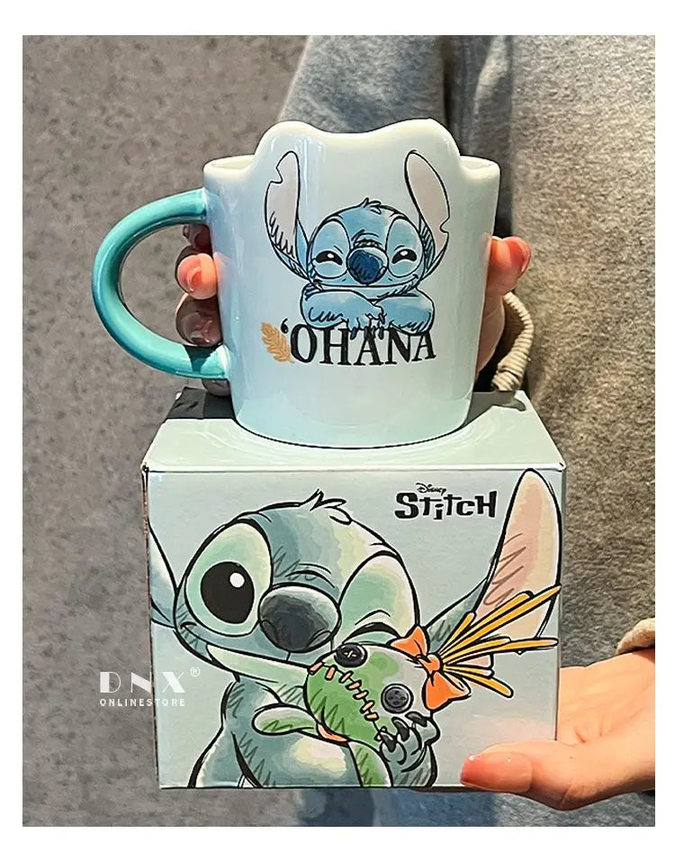 Best Selling Lilo & Stitch Creative Casual Ceramic Mug Office Desk Bedroom Restaurant Boys and Girls Birthday Gift Drinking Cup