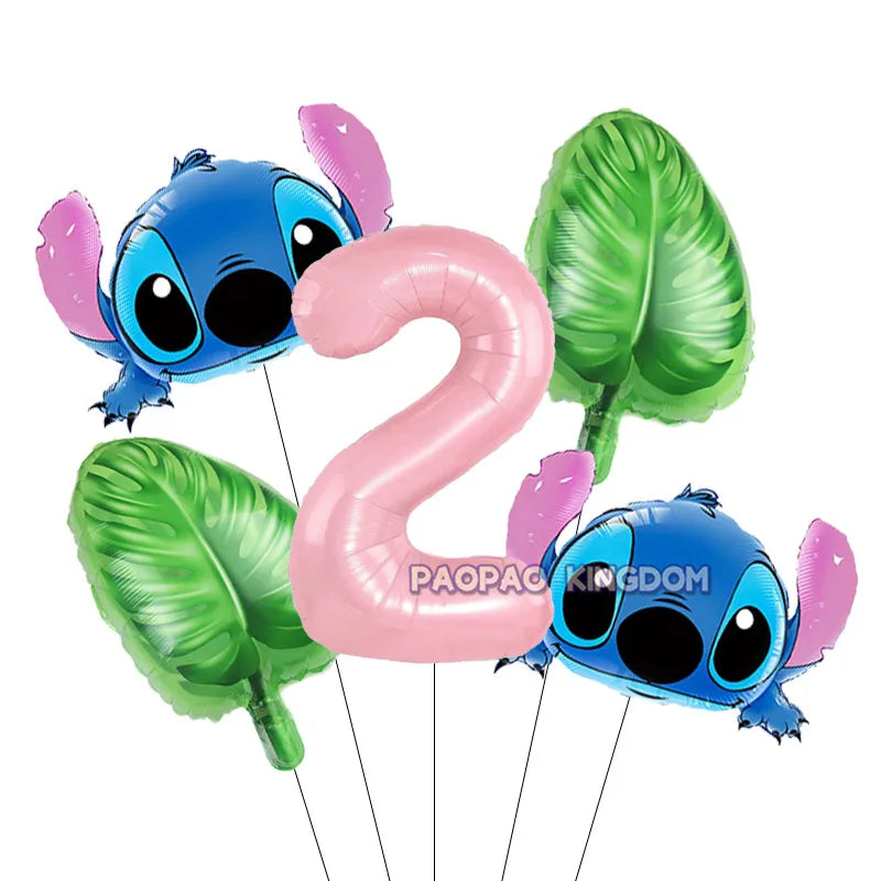 Lilo Stitch 32inch Number Foil Balloons Stitch Birthday Party Supplies Children Balloons Baby Shower Decoration Supplies