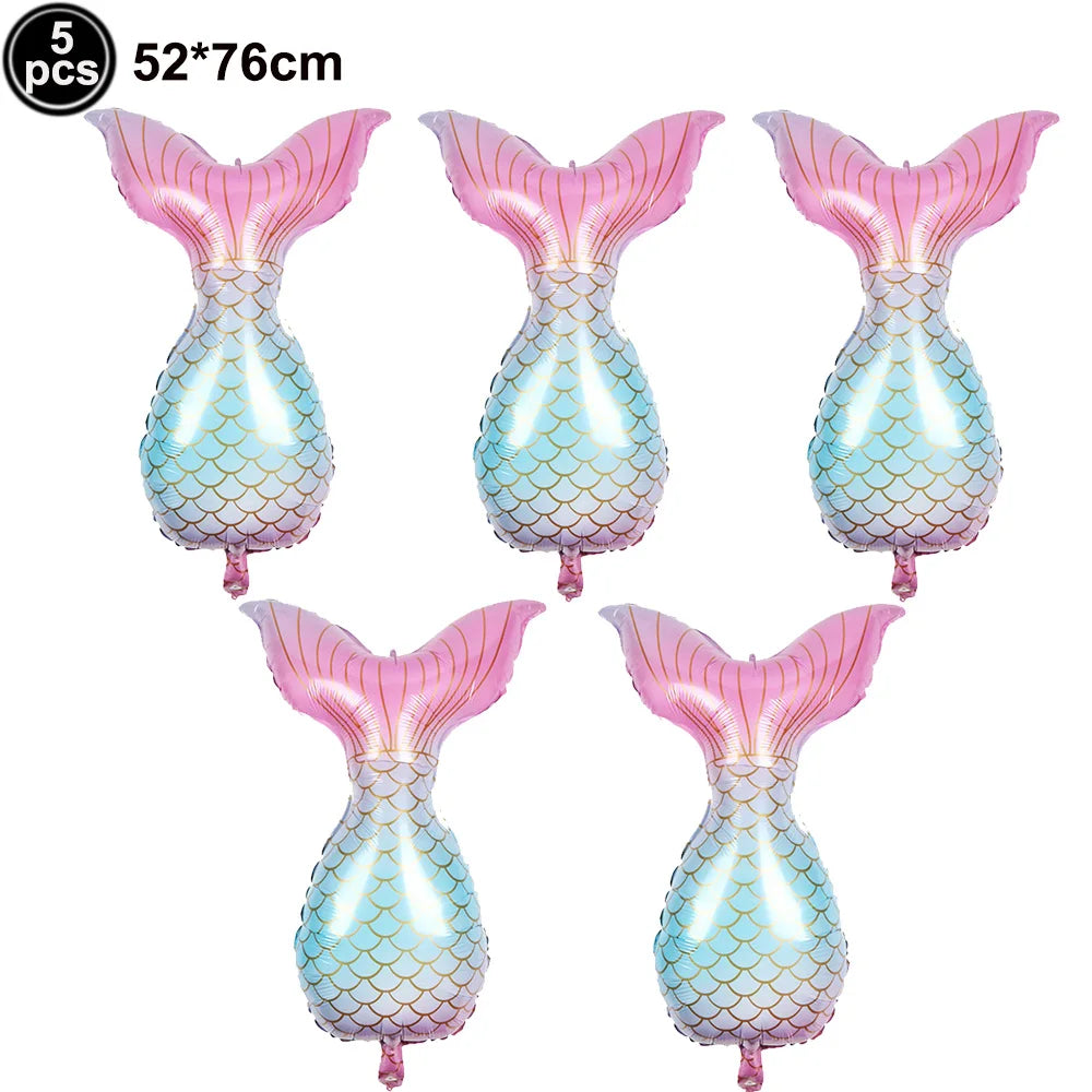 Standing Aluminum Film Smile Mermaid Balloon Children Birthday Partry Decor Supplies Lovely Surprise Toy Baby Shower Balloon