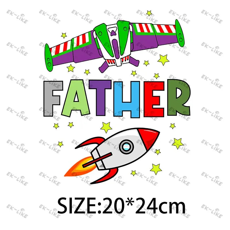 Dad Squad King Lion Toy Story Mickey Stitch Happy Father's Day Iron on Picture on Clothes Strong viscosity Diy Craft