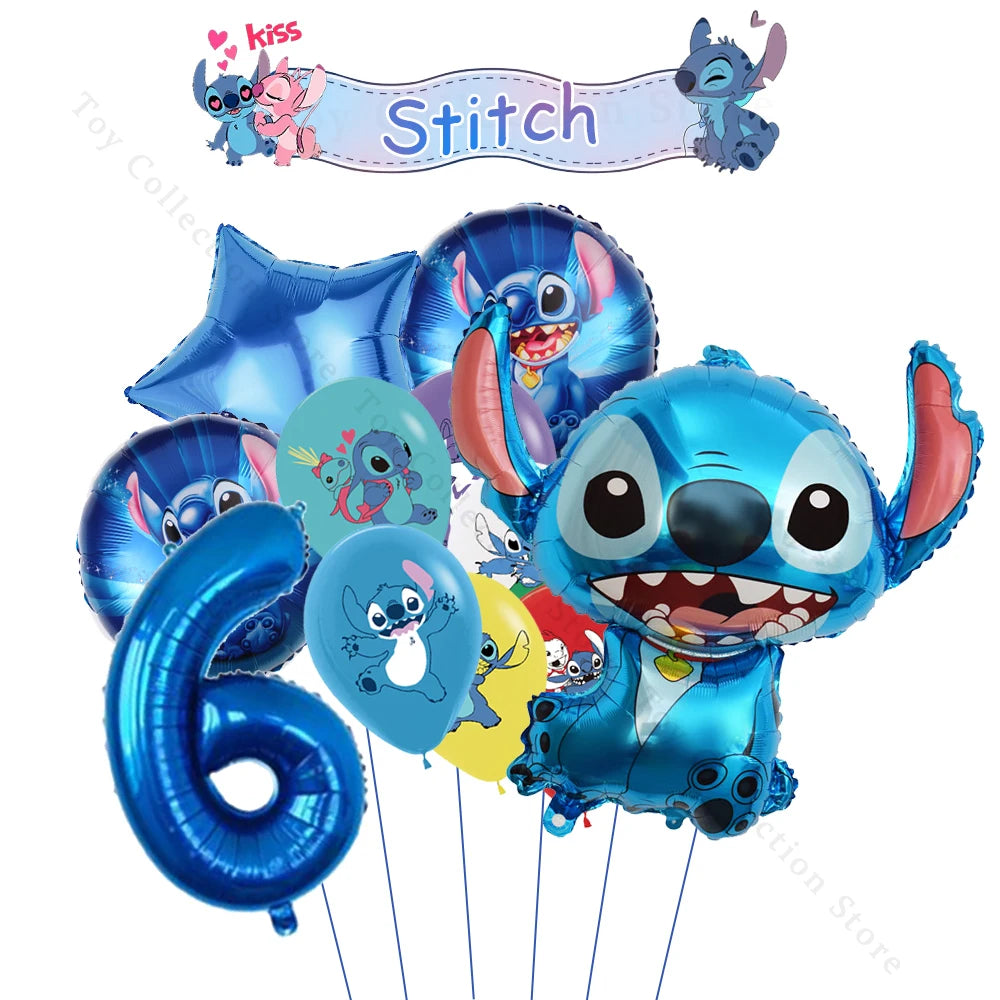 Lilo and Stitch Cartoon Children's Birthday Party Decoration Paper Plate Latex Foil Ballon Tablecloth Baby Shower Party Supplies