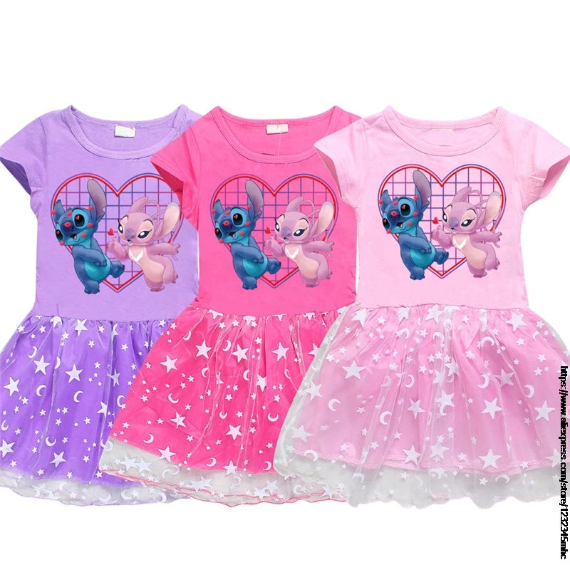 Girls Lilo And Stitch Dress Cotton Kids Dresses for Girls Party Clothes 3 To 10  Vestidos Toddler Costume Birthday Gift