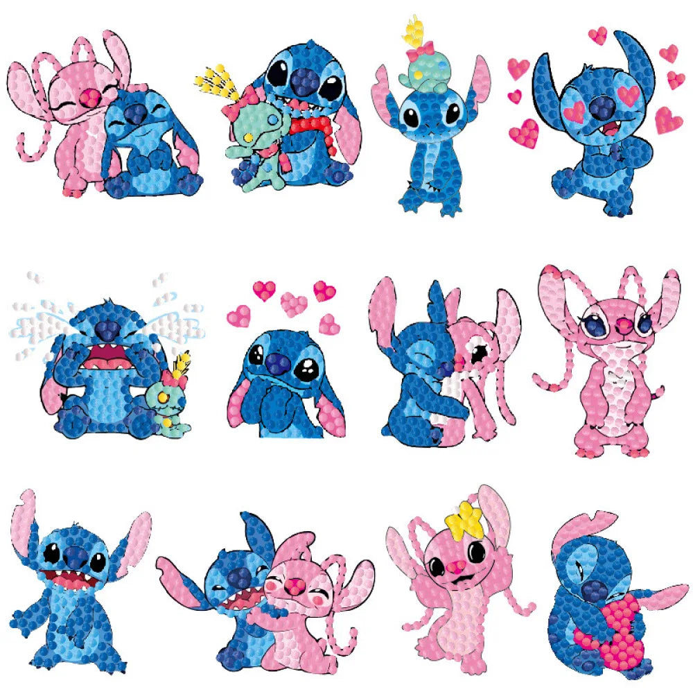 2024 New Stitch Children's Diamond Stickers Handmade Diy Point Diamond Painting Random Paste Set