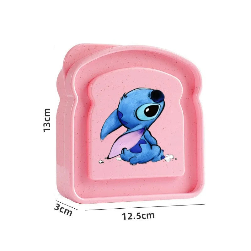 Stitch Sandwich Containers Lunch Box Toast Storage Box with Lid Portable Food Storage Case Reusable Microwave Lunch Case Gifts