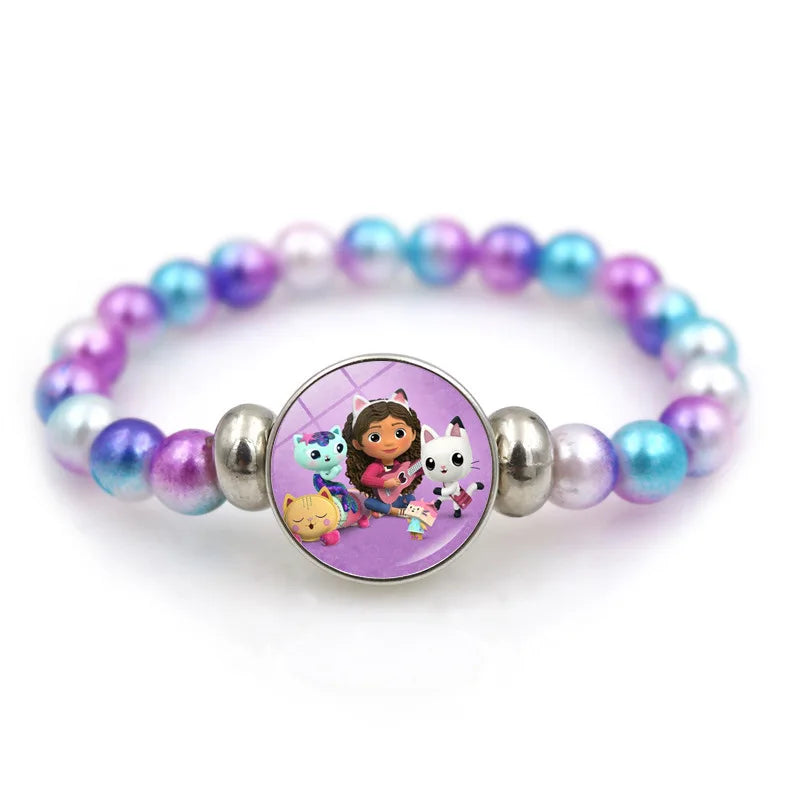 Gabby Dollhouse Bracelet Fashion Beaded Wristband Cartoon Anime Jewelry Accessories Kids Girls Boys Birthday Baby Shower Gifts
