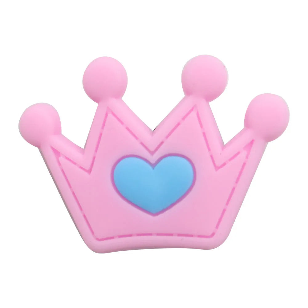 1Pcs PVC Hair Dryer Strawberry Cupcake Kids Shoe Charms Umbrella Crown Pink Series Buckle Clog Accessories Fit X-mas Gift
