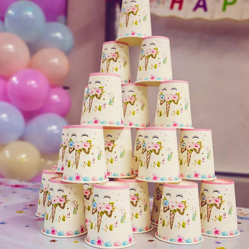 Unicorn Birthday Decorations for Girl Plate Napkin Cup cake topper Unicorn Party Supplies Kids Birthday Party Decor Baby Shower