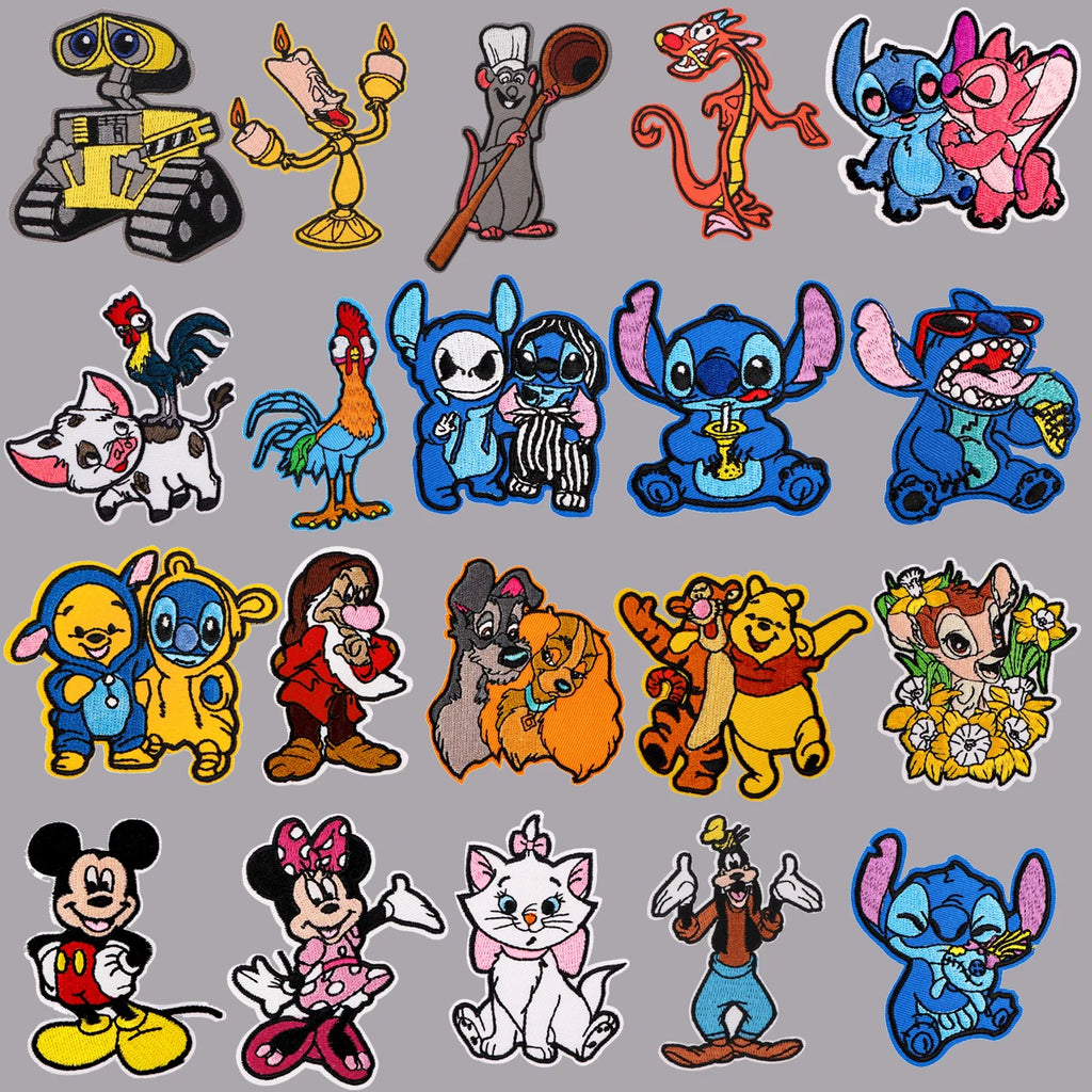 Cute Stitch Patches On Clothes Cartoon Mushu Dragon Embroidered Patches Animals Badges Iron On Patch DIY Clothing Accessories