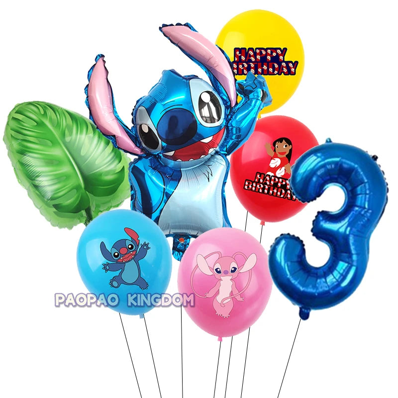 Lilo Stitch 32inch Number Foil Balloons Stitch Birthday Party Supplies Children Balloons Baby Shower Decoration Supplies