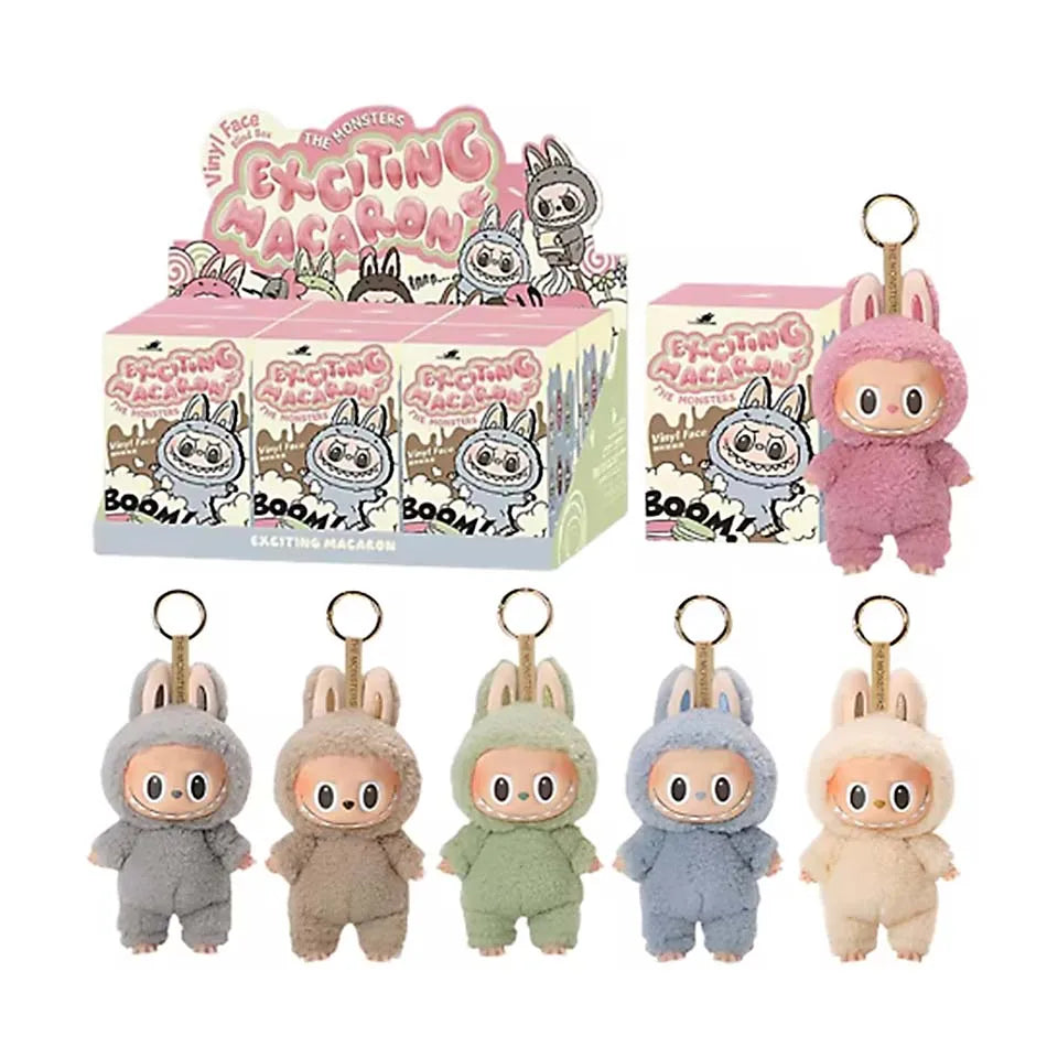 Labubu The Monsters Heartbeat Macaron Enamel Face Pvc Figurine Tabletop Ornament Kawaii Doll Kid Birthday Gift