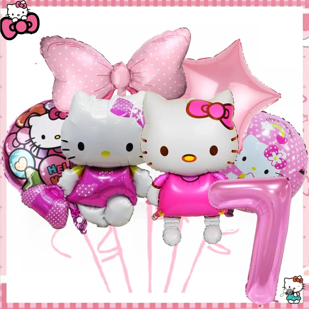 Hello Kitty Birthday Party Decorations Kawaii Cat Tableware Plate Tablecloth Baby Shower DIY stickers Girls Gifts Party Supplies