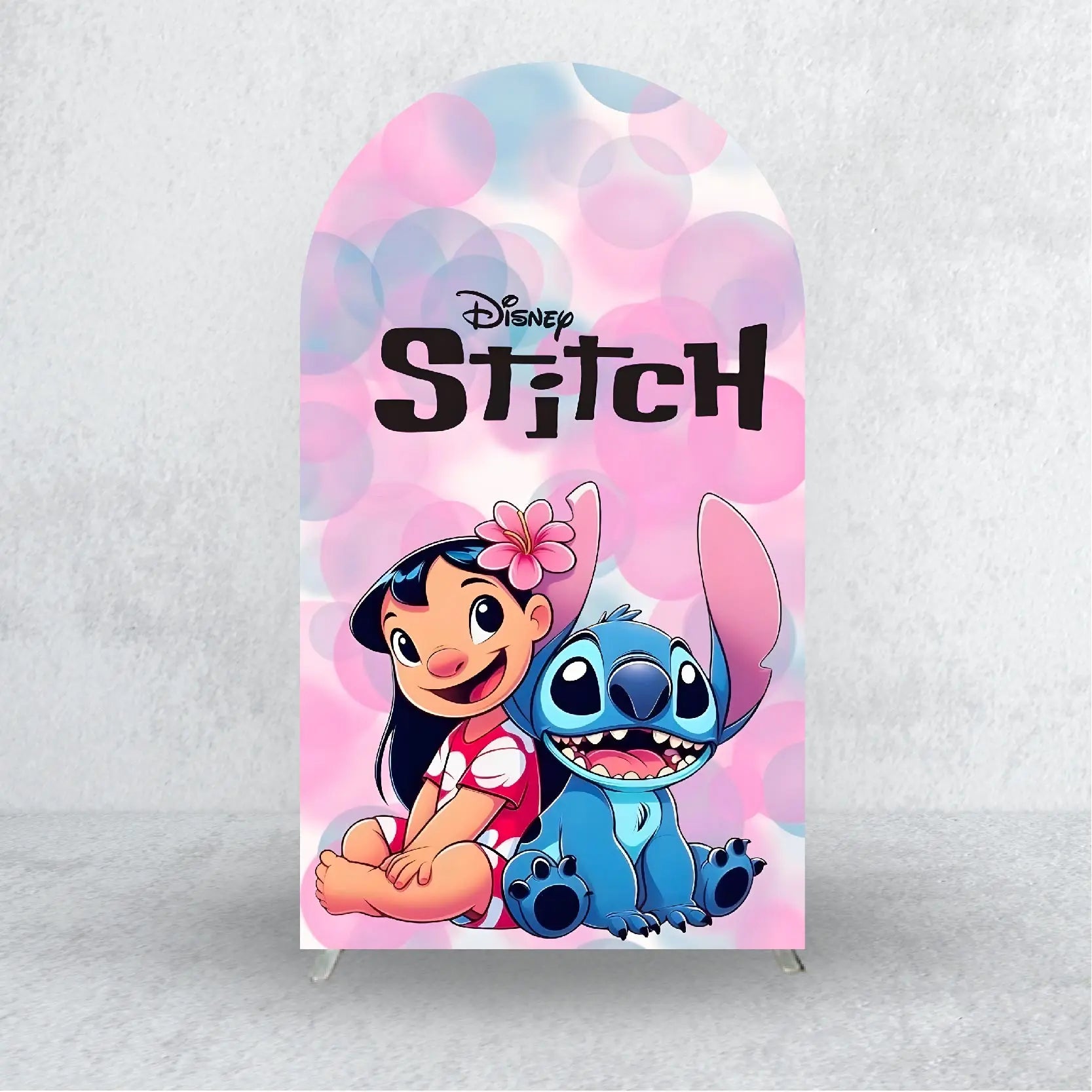 Lilo and Stitch Backdrops Arch Cover Elastic Fabric Kids Birthday Party Custom Decoration Supplies Photo Background Banner Props