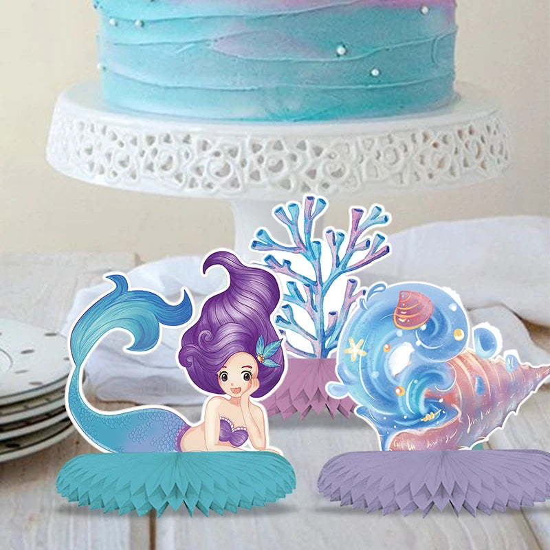 Little Mermaid Party Favors Memmaid Glasses/Tattoo Stickers/Headband/Clap Circle Toy Girls Birthday party gift Decor Baby Shower