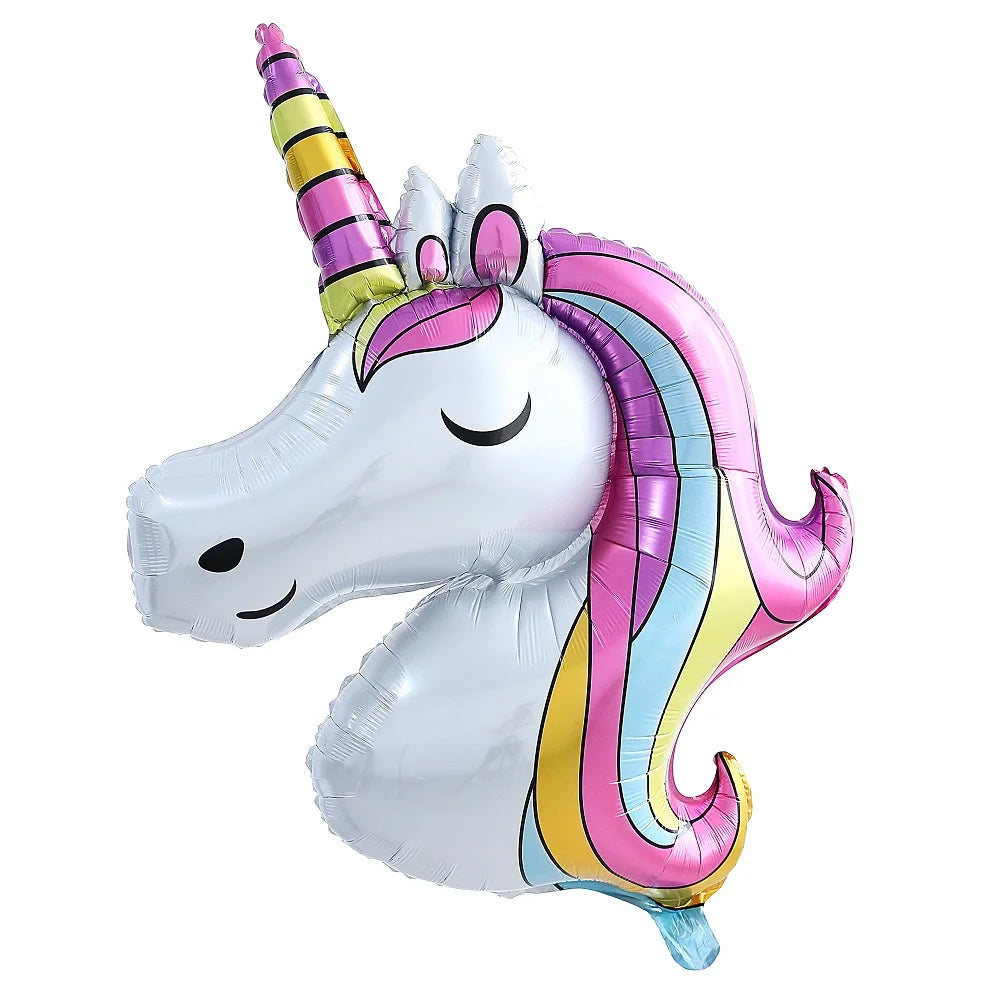 Large Rainbow Unicorn Helium Balloons 40inch Number Foil Balloons Unicorn Theme Birthday Girl Boy Party Decoration Baby Shower