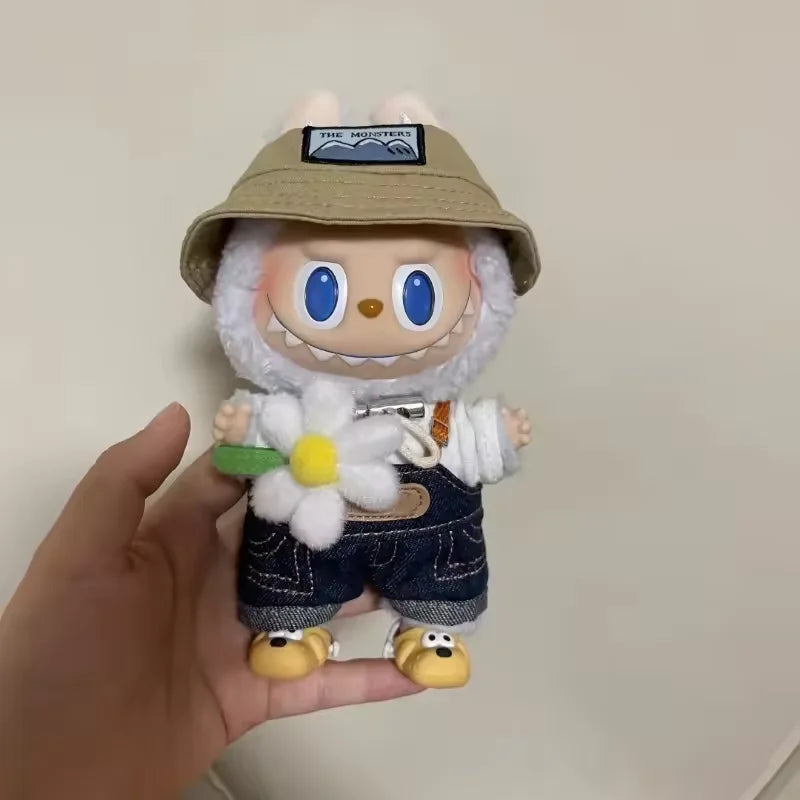 Labubu The Monsters Fall In Wild Series Plush Vinyl Doll Backpack Pendant Decoration Keychain Denim Labubu Fans Collect Gifts