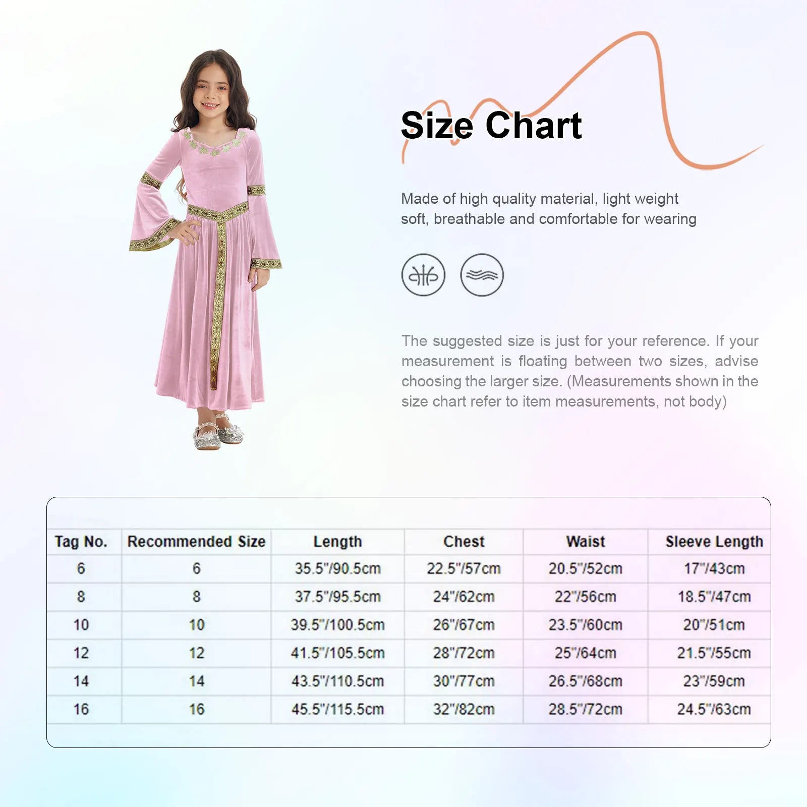 Girls Medieval Renaissance Velvet Dress Princess Queen Cosplay Costume Christmas Xmas Halloween New Year Carnival Party Dress