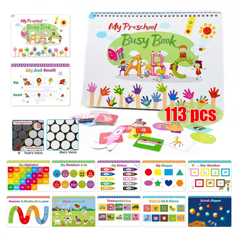 Montessori Busy Book For Kids 2 3 4 Years Preschool Kids Learning Toys Toddlers Activity Book Montessori Baby Toys Book
