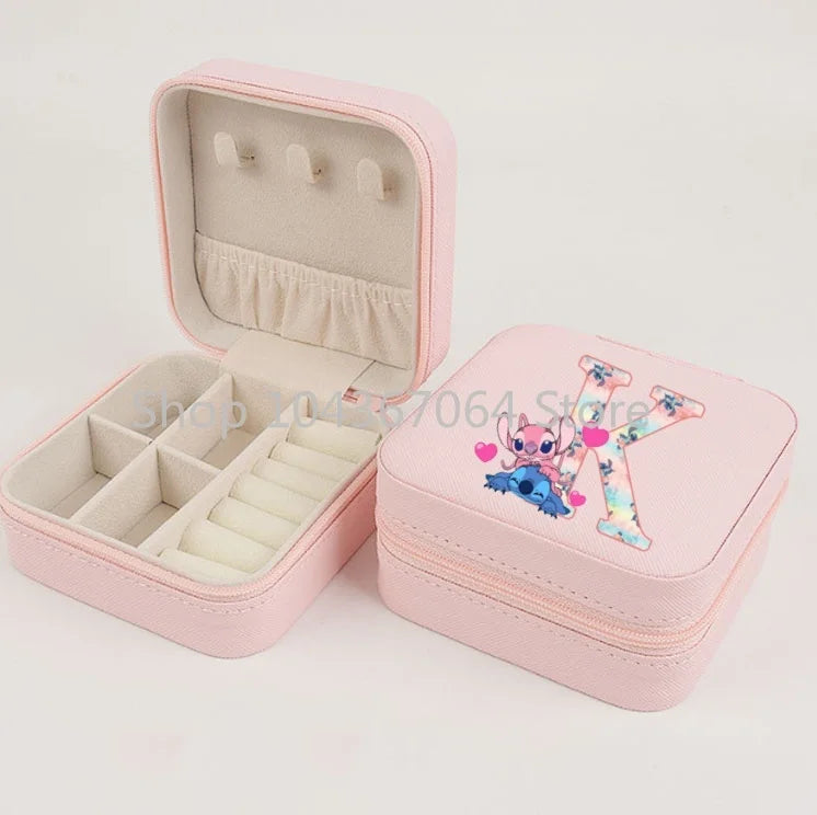 Lilo Stitch Mini Jewelry Storage Box Travel Organizer Jewelry Case Organizer Display Storage Earrings Holder Case Birthday Gifts