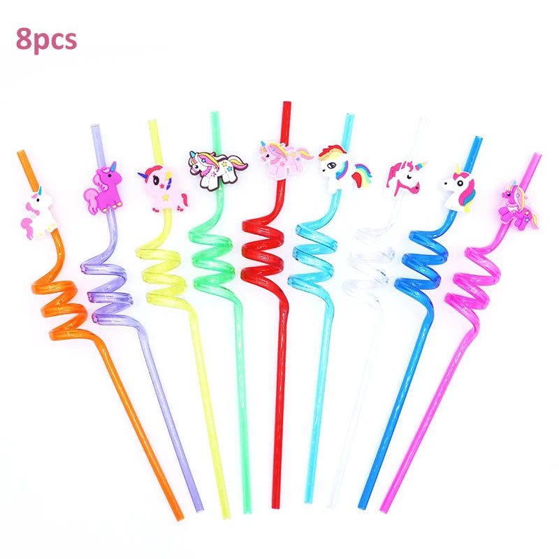 Unicorn Decoration For Birthday Girl Happy Birthday Unicorn Them Deco Kit Tableware Background Banner Balloons Supplies For Kids