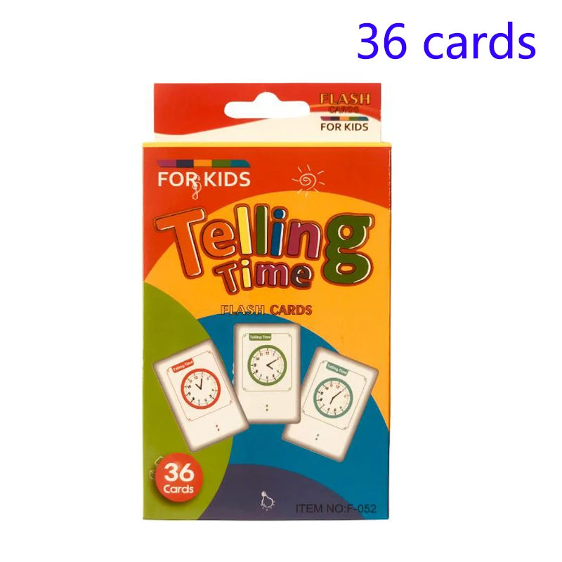 36pcs Children Cognition Cards Body Parts Animal Fruits Double Side Flashcards Montessori Baby Kids Early Educational Toys Gifts