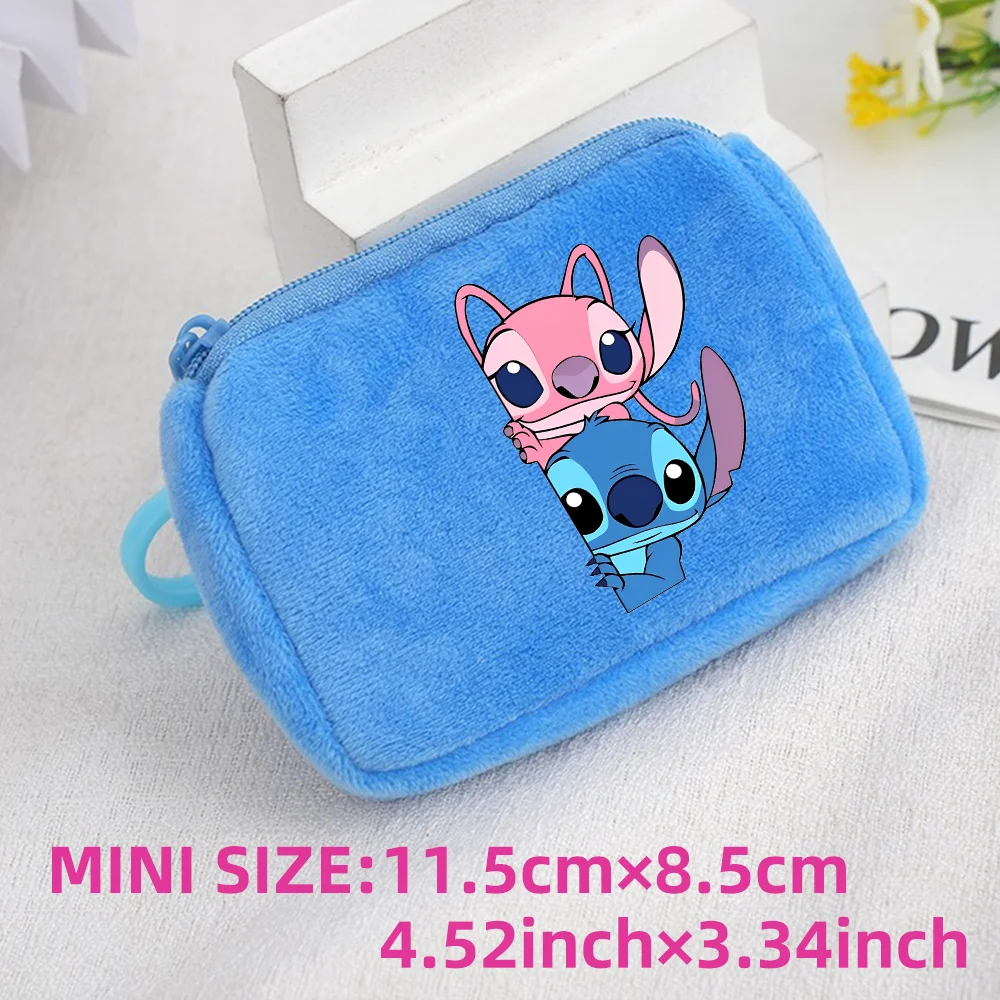 Lilo Stitch Kids Anime Plush Coin Purse Girls Boys Cute Mini Wallet Cartoon Moneybag Kids Storage Bag Pendant Birthday Gifts