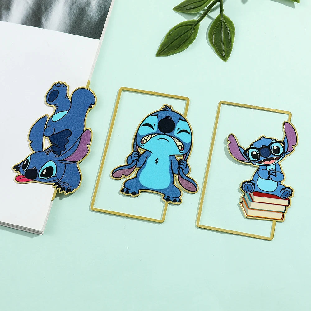 Cute Stitch Book Marks Cartoon Anime Fans Gifts Collect Metal Bookmarks Gifts From Parents to Kids Toys for Students Stationery