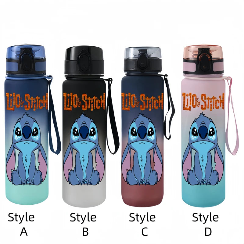 650ML Lilo & Stitch Anime Characters Water Cup Portable Children's  Outdoor Sports  Large Capacity Plastic Antidrip Water Bottle
