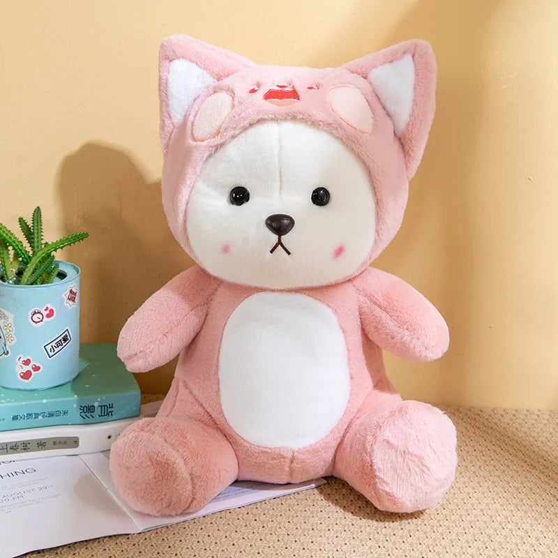 50cm Stitch Transforms Cute Bear Doll Stitch Teddy Bear Plush Toys Strawberry Bear Valentine's Day Gift for Girls