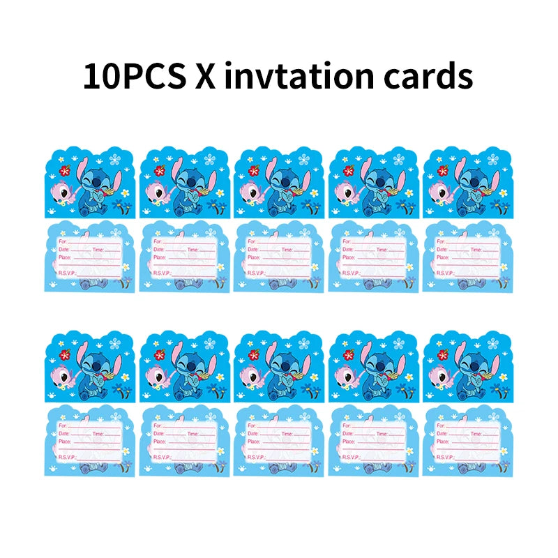 New Stitch Birthday Party Decoration Tableware Balloons Cups Plates Banner Straws Lilo And Stitch Theme Party Supplies Toy Gifts