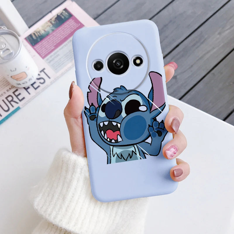 For Redmi A3 Phone Case Soft Silicone Shockproof Super cute Stitch Love?Cover For Xiaomi Redmi A3 Shell RedmiA3 A 3 Bumper Shell