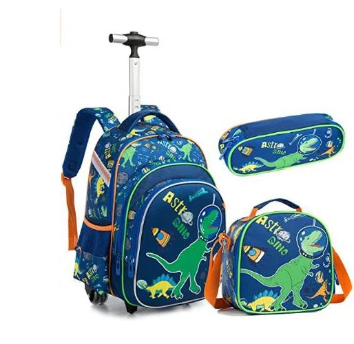 3pcs School Wheeled bag set with lunch box Kids SchooTrolley Bag wheels Wheeled backpack for boys Travel luggage Trolley Bag