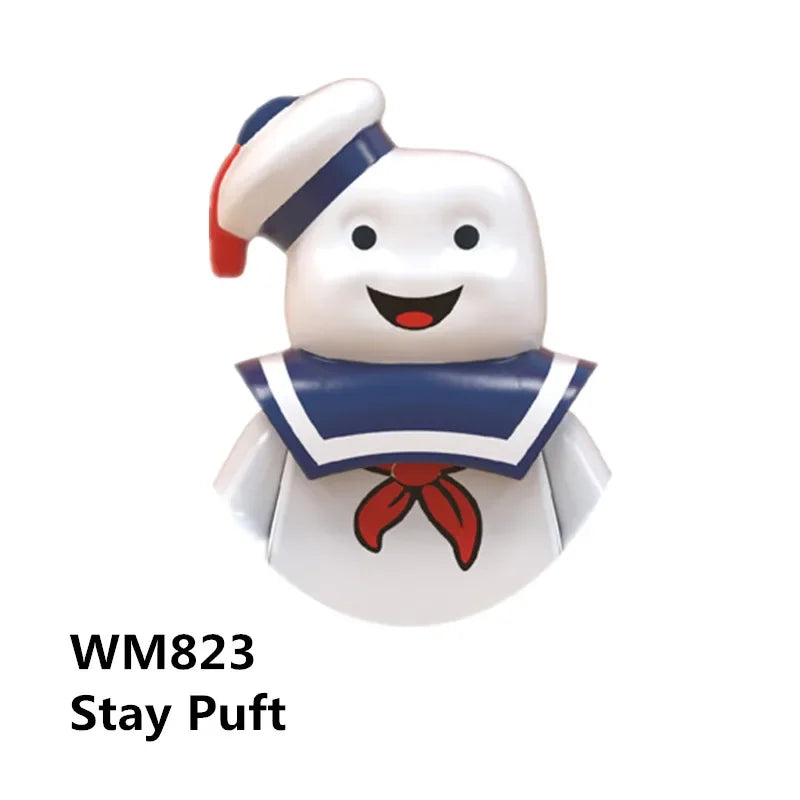 Cartoon Block Stitch Gizmo ET Stay Puft Mini Action 3D Character Model Puzzle Assembly Toy Children's Birthday Gifts