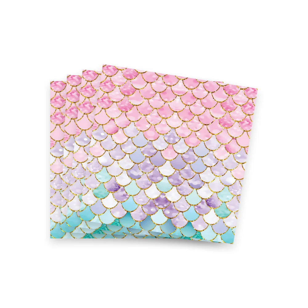 Mermaid Princes Birthday Party Decorations Disposable Tableware Gif Bag Foil Balloon Backdrop Decor Baby Shower Party Supplies