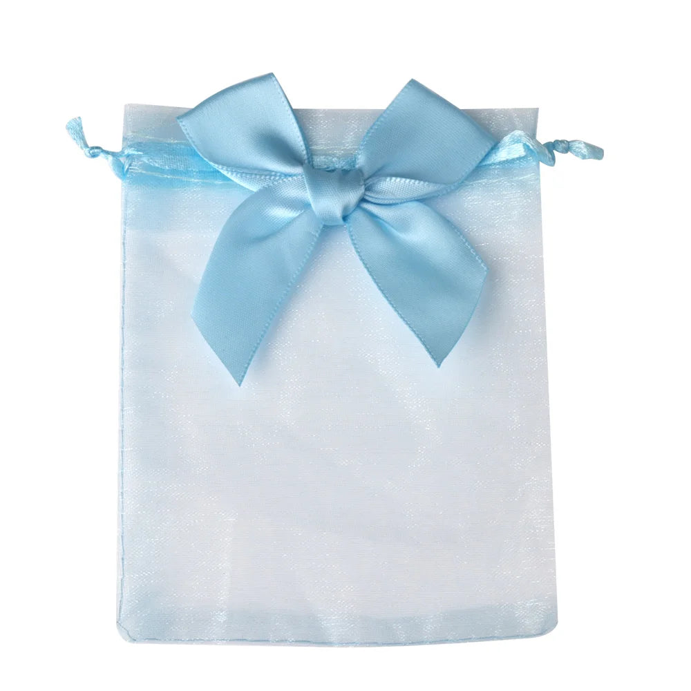 10/20/50pcs/lot New Organza Gift Bag Bowknot Christmas Party Wedding Candy Bags Exquisite Jewelry Packing Drawstring Pouch