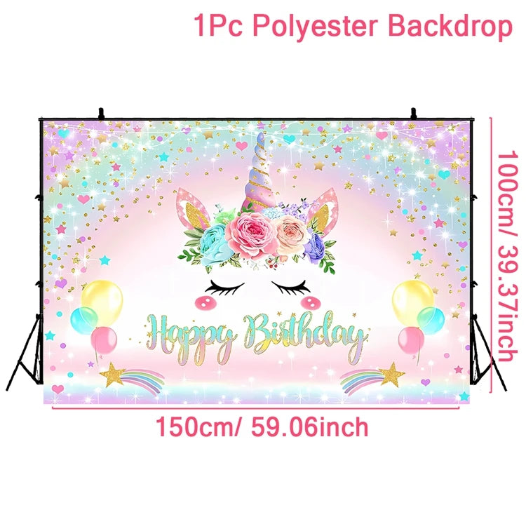 Unicorn Party Decoration Disposable Tableware Unicorn Birthday Party Decorations Kids Baby Shower Girl Birthday Party Supplies