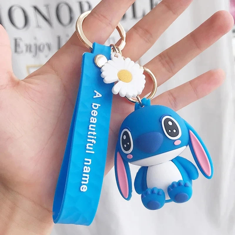Lilo & Stitch Toys Keychian Children Anime Stitch Pendant Doll Keyring Kawaii Angel Keychians Cute Girls Christmas Gifts