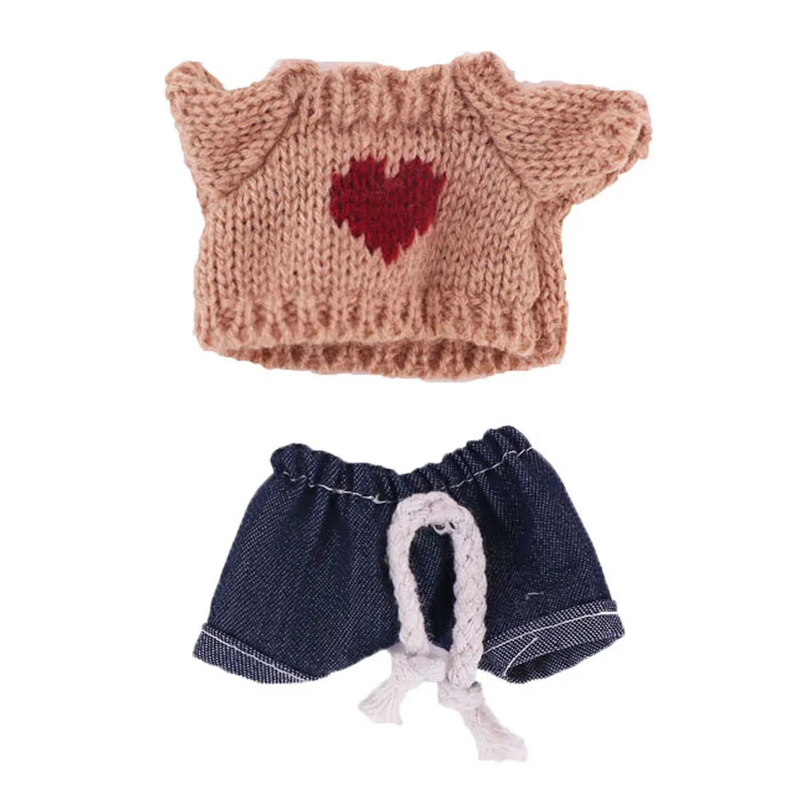 Doll Sweater Pants Shoes set For labubu Clothes 17 cm Doll Accessories,Toys For Girls,Christmas Festival Birthday Present