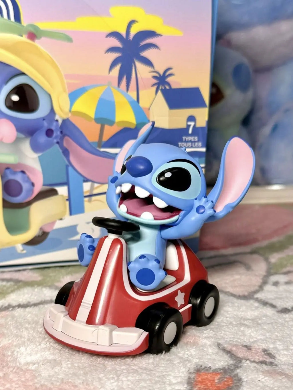 Stitch Lilo and Stitch Cartoon Cute 3D Doll Summer Beach Series Desktop Ornaments Car  Decoration Birthday  Gifts for Friends