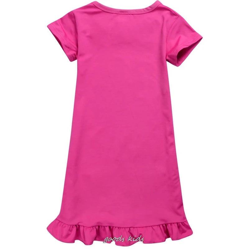 Hot Lilo And Stitch Cosplay Costumes Fashion Knee-Length Dresses Teenagers Cartoon Girl Pajamas Children Nightgown Girls Clothes