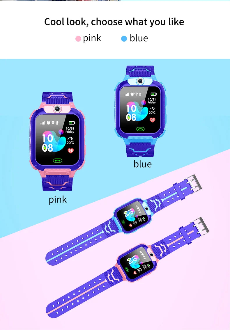 Kids Smart Watch SOS Antil-lost GPS Location Camera Sim Card Call IP67 Waterproof Smart Watch For Android Ios Kids Gift 2025New
