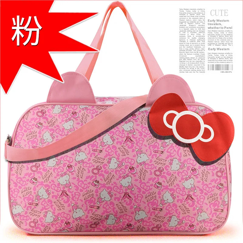 Sanrio Oxford cloth messenger bag hello kitty cartoon travel luggage storage bag girl shoulder bag gym handbag