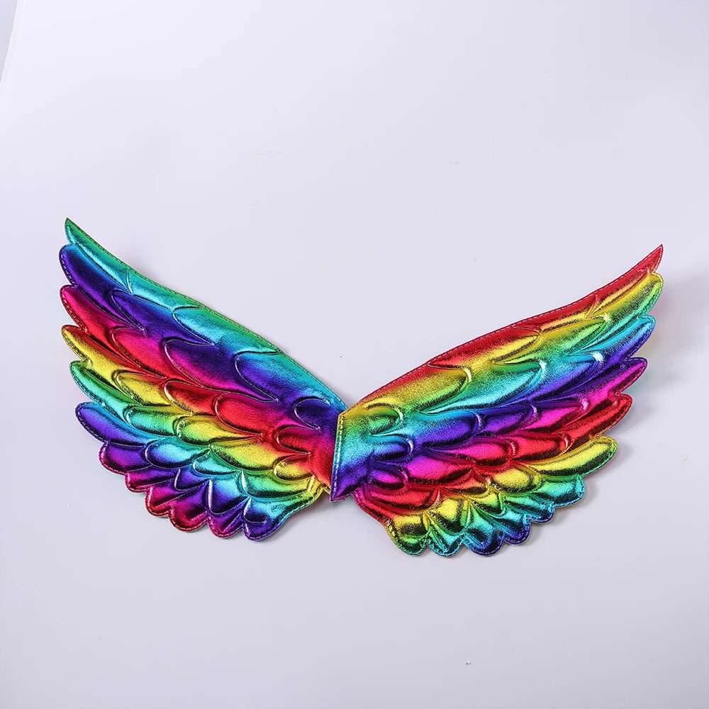 Cute Unicorn Theme Wings Rainbow Little Girls Angel Wings Baby Shower Kids Birthday Party Decoration Prom Performance Cosplay