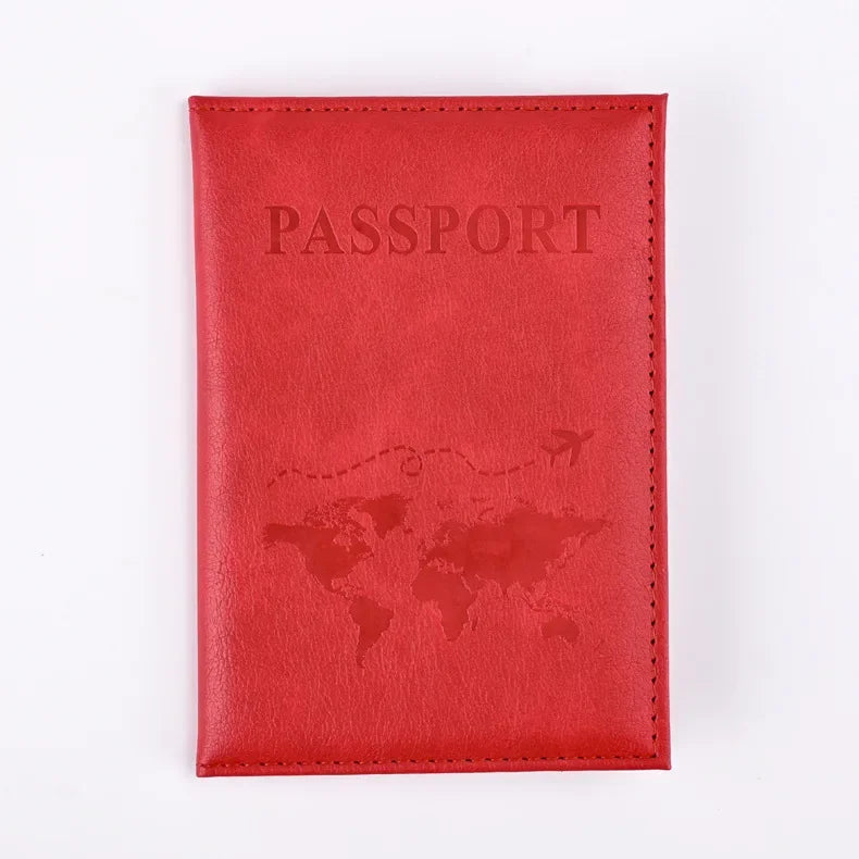 Unisex Airplane Passport Cover Women Men Travel Passport Case Leather Pink Cute Passport Wallet Purse Girl Card Holder Bags